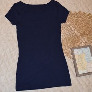 Express Navy Blue Peep Hole Tee